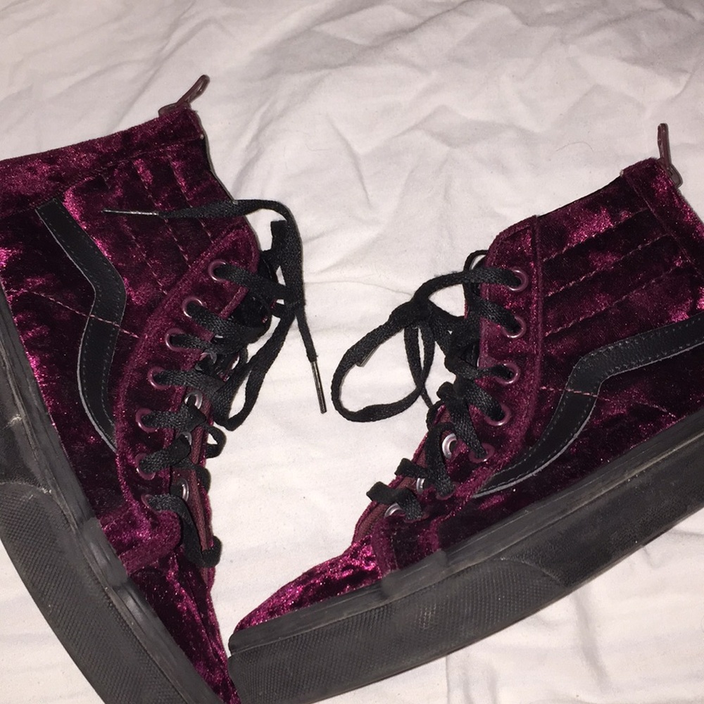 Velvet high top vans